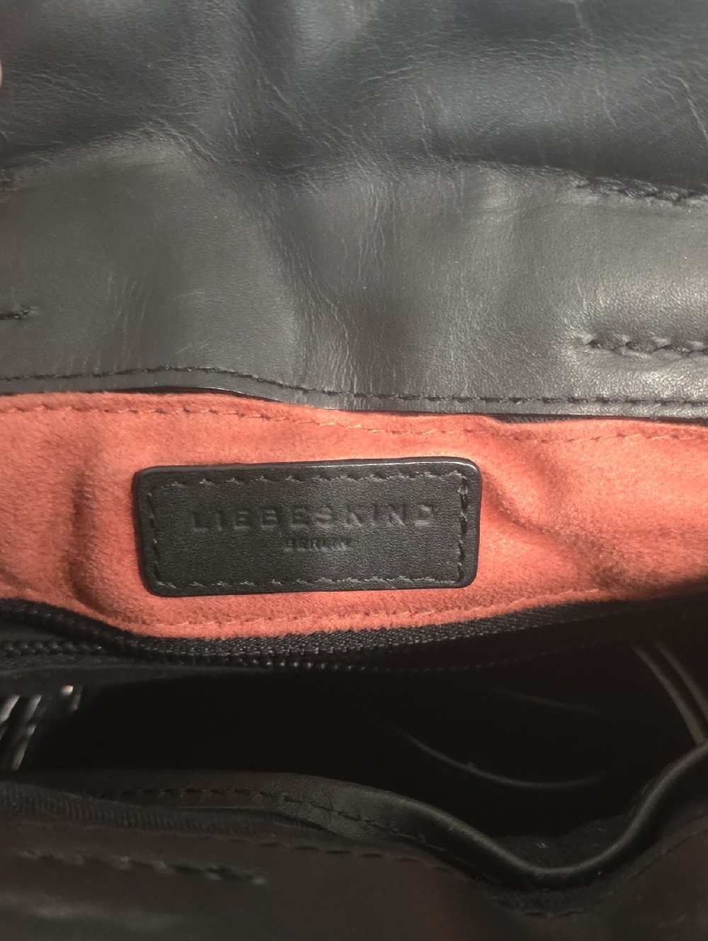 Liebeskind Black Mixed-Texture Leather Satchel - Picture 7 of 8